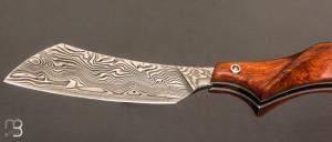    Couteau " Phasme  " Bois de Fer et Damas par la Coutellerie Savignac