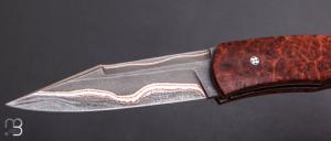  Couteau " Pièce unique " par Alain & Joris Chomilier - Damas carbone de Baker Forge et loupe d'amboine