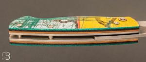  Couteau  " Piémontais " XC75 et planche de skate fait main par Frédéric Marchand