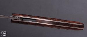    Couteau " Rapace " pliant par Jean-Yves Bourbeau - Palissandre et lame damas