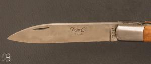  Couteau de poche Roquefort par la coutellerie TMC - Genévrier et lame en acier 12C27