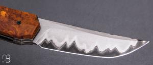    Couteau " Sanjo " custom par Guy Poggetti - Rag micarta et lame en Sandinox