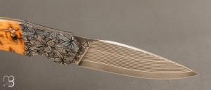     Couteau " Sirius A  " par Florian Keller - Mammouth / Damas et Suminagashi