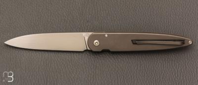   Couteau  "  Slim "  custom par Philippe Jourget - Titane et RWL34