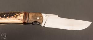  Couteau " Scagel Slipjoint " custom par Karim Valentin - Les couteaux D'Hure - Bois de cerf et N690Co