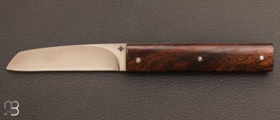 Couteau   "  Slipjoint " par Nicolas Couderc - bois de fer et lame en RWL34