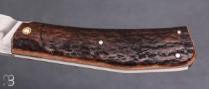      Couteau " Slipjoint " custom par Guy Poggetti - Bois de cerf et lame en C130