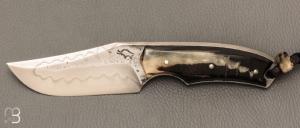  Couteau " Sparus " fixe forgé par Guy Poggetti - Corne de bélier et C130