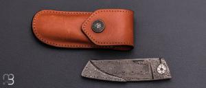  Couteau " Le Thiers® " liner-lock par Fontenille-Pataud - Damas et fibre de carbone