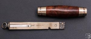 Couteau Tonneau par Jean Michel REMAUD - Palissandre du Honduras et lame damas
