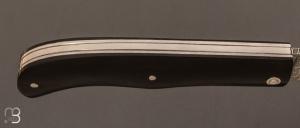 Couteau  "  Tony " custom de Anthony Brochier - Damas multi-barreaux torsadé et ébène