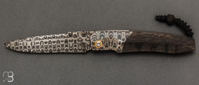   Couteau " Typhon 2.0" par Florian Keller - Morta microbillé et lame damas mosaïque
