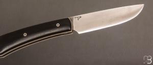  Couteau  " Vintage custom " piémontais à billes par David Lespect - Ebène et 100C6 