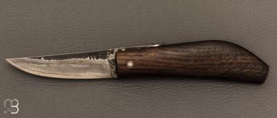   Couteau " XIII " par Martin CLAUDEL - Chêne et sandwich acier ancien et vieux fer feuilleté