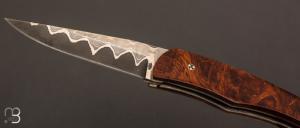 Couteau "custom " bois de fer et damas de Poule Strand par Alain et Joris Chomilier
