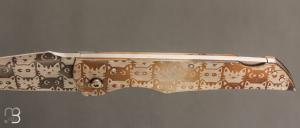   Couteau " chat lock-back " pliant par Willy Foulboeuf - La Forge du Monstre - Inox 