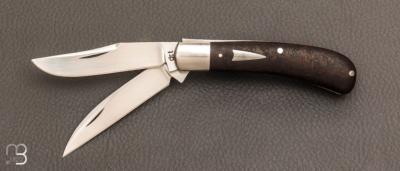 Couteau  "  custom 2 lames " par David Taber - Rag micarta