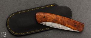    Couteau " custom "  par Joël Grandjean - Bois de fer d'Arizona et lame damas