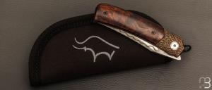   Couteau  " custom " par Guy Poggetti - Bois de fer et lame en acier C130