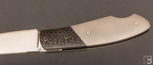    Couteau  "  custom " pliant par David Lespect - Titane/carbone et lame RWL34