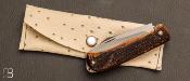 Couteau custom de poche "Double lames" bois de cerf de Philippe Ricard
