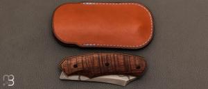  Couteau " Cleaver custom " pliant par David Lespect - Koa ondé et U10A