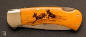  Couteau de poche "Custom Wildlife" Puma Scrimshaw "Chevreuil"