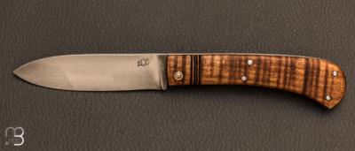 Couteau de poche à cran carré - érable ondé - Pierre Henri Monnet