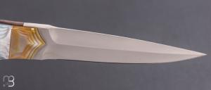    Couteau droit " Airstep " custom en nacre par Koji Hara