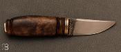 Couteau droit Puukko de Benoit Maguin - RWL34 et noyer stabilisé