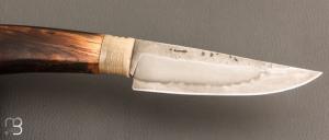 Couteau droit par Thomas Lecas - Fourche de chêne et acier 135Cr3