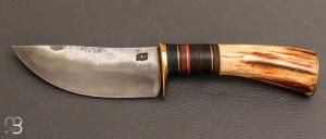 Couteau  droit bois de cerf par Pierre Henri Monnet