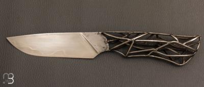 Couteau " fils " fixe par Willy Foulboeuf - La Forge du Monstre - Inox et lame sandwich