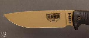 Couteau fixe " Model 6 Dark Earth Blade 3D Black G10 " par Esee - E6PDE001