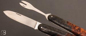 " Set Couteau / fourchette " custom bois de fer et carbone de Maxime Rossignol - La Forge de Max