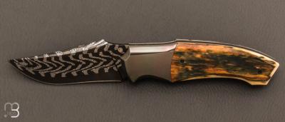 Couteau custom mammouth / zirconium et damas de Berthelemy Gabriel - La Forge Agab