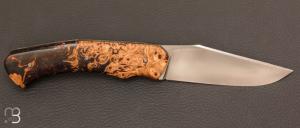 Couteau de poche marronnier stabilisé et RWL34 par Joël Grandjean