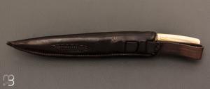 Couteau  "  nordique " ivoire de mammouth et damas par Roger Bergh