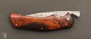  Couteau piémontais par Nicolas Mestrallet - Atelier du couteau de Vaunaveys - Acier damas et bois de fer