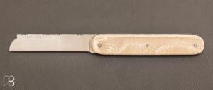 Couteau fermant à secret en juma et RWL-34 par Eric Depeyre