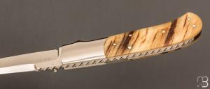    Couteau " side-lock  " custom par W.D. Pease - Corne de bélier