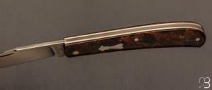    Couteau  " custom slipjoint "  par Don Hanson III - Rag Micarta WW2 et lame en W2