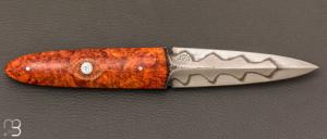  Dague custom par Fabrice Delbart - Forge Celtique - loupe d'érable stabilisée et lame en U10A