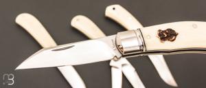   Full set de 6 couteaux custom par Aleksandr Vetrov - Micarta ivory / M390