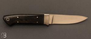  Couteau  "  drop point intégral  " par Dietmar F. Kressler - Micarta