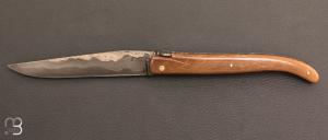 Couteau "  Laguiole 15cm " custom de Jérôme Latreille - Damas et croûte de mammouth