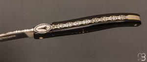 Couteau Laguiole en Aubrac modèle Origine Tour Eiffel N°168 - Ebène