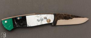   Couteau  " Piémontais " XC75 et planche de skate fait main par Frédéric Marchand