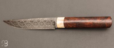  Couteau " Puukko " droit de José Viale - Bois de fer d'Arizona et damas Vlad Matveev
