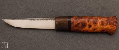 Couteau "Puukko" Nordique custom de Laurent Juhel - Bouleau et chêne néolithique